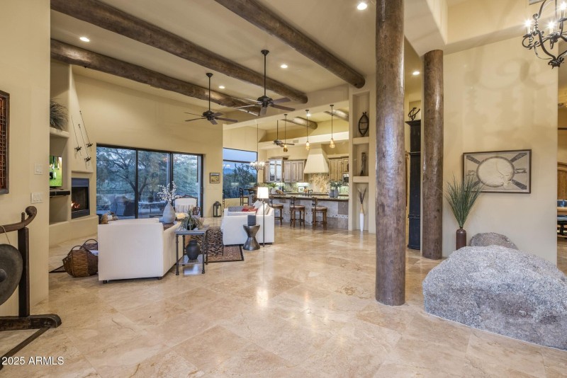 High Ceilings & Travertine Floor