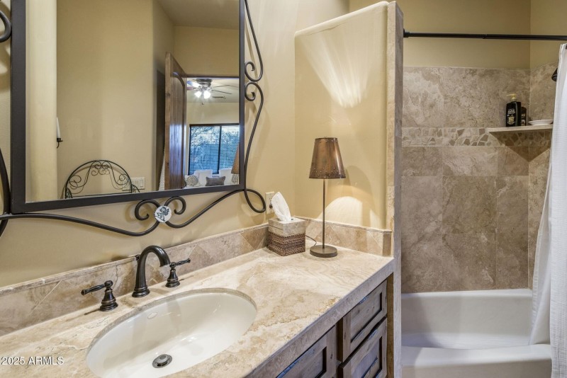 Guest Bath with Stone Detail