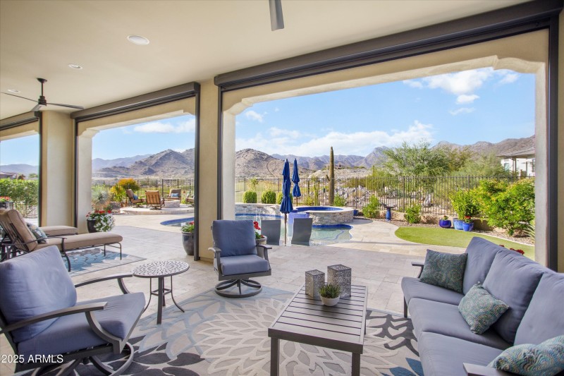 SCREENS UP AT REAR PATIO