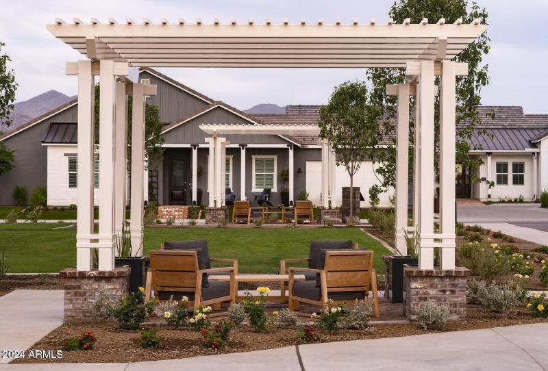 one of many gathering areas with seating