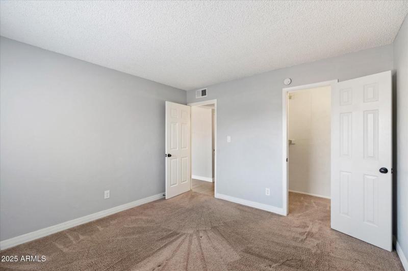 Primary bedroom and walk in closet