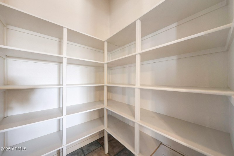 Large kitchen pantry view