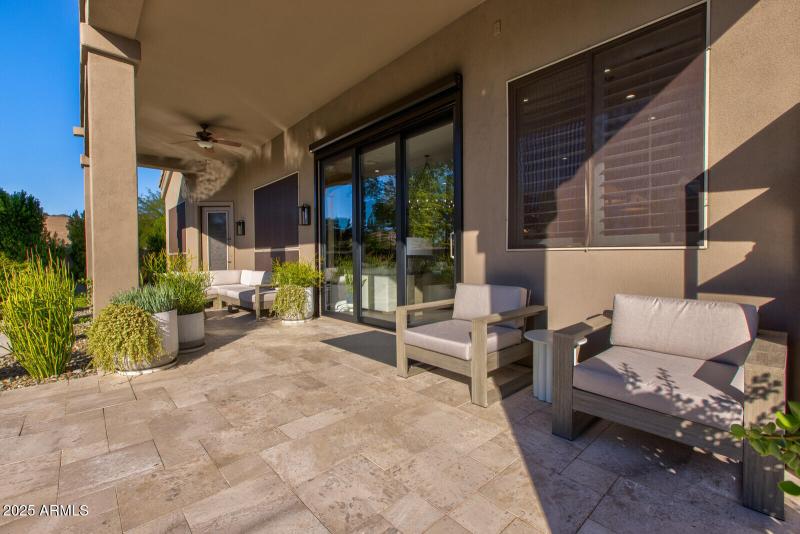 Limestone back patio