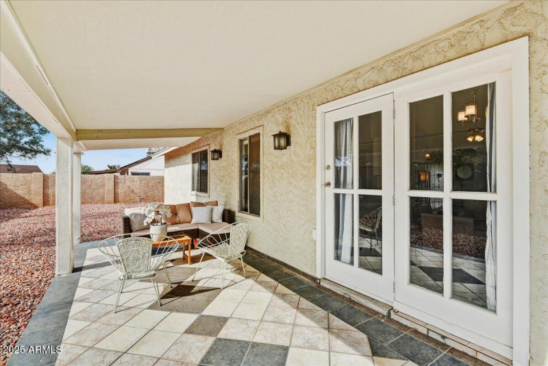 Covered Patio with French Doors