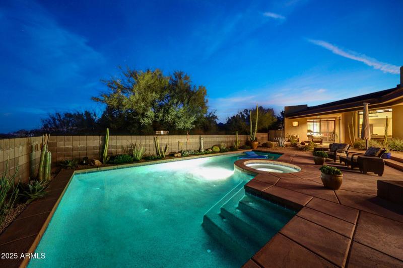 Pool and Patio at Night