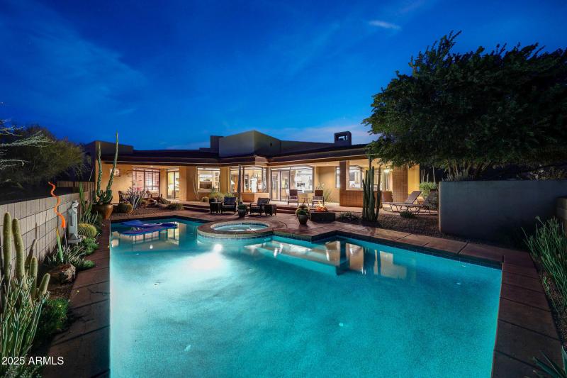 Pool and Patio at Night