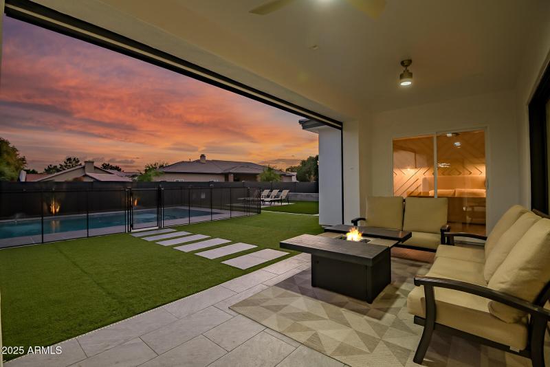 COVERED PATIO AT SUNSET