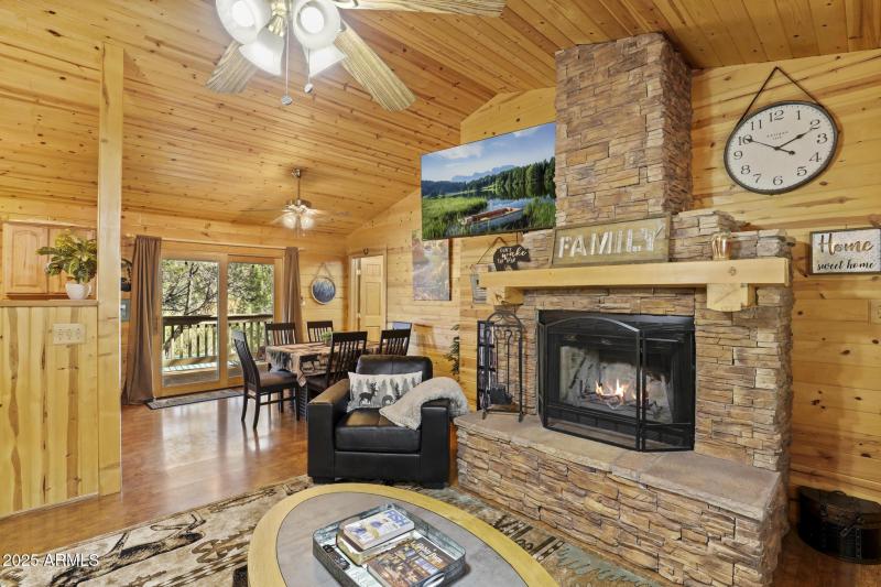 Wood burning fireplace