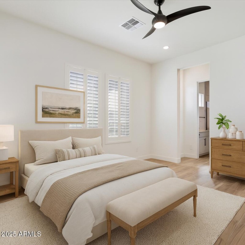 Virtually Staged Guest Bedroom 2 with En