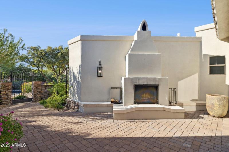 Courtyard fireplace