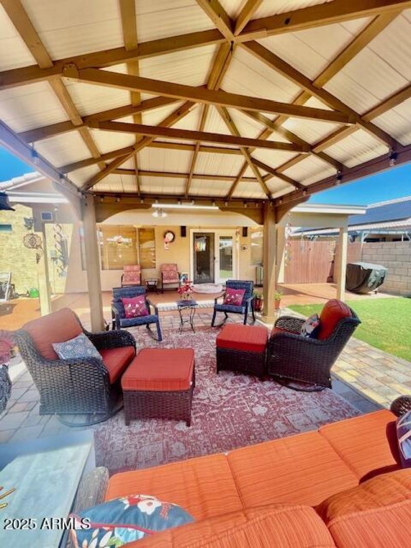 Bakyard huge gazebo in beautiful yard 23