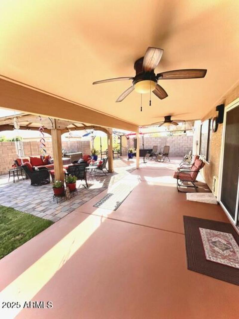Huge extended covered patio off familyro