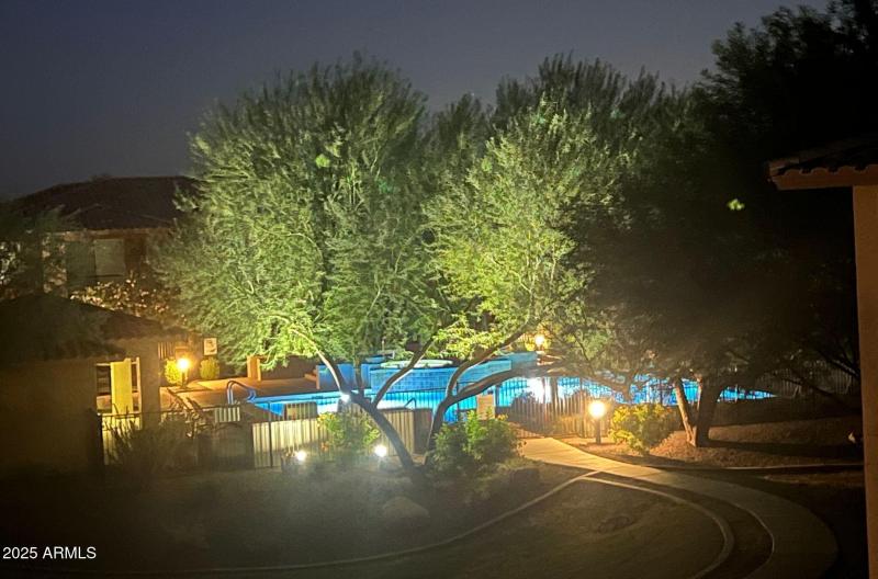 Community Pool Evening View from Balcony