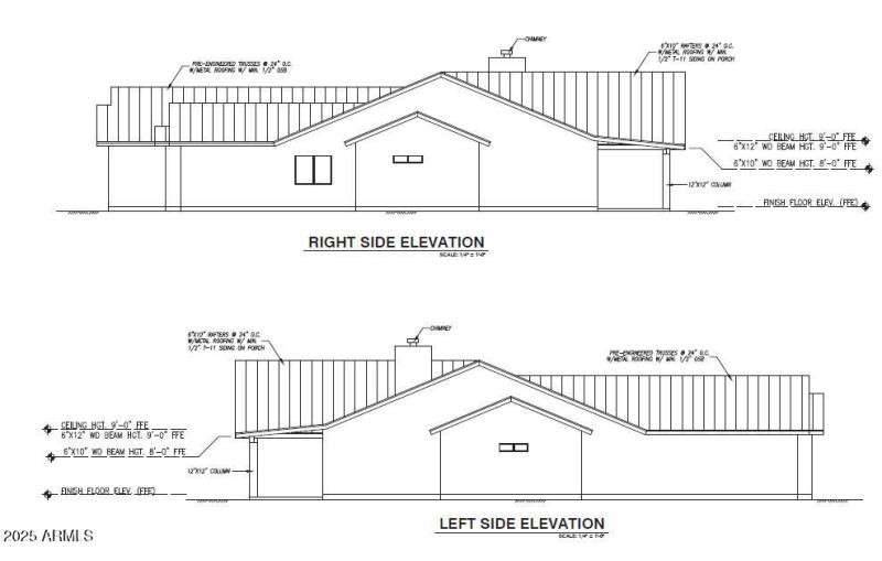 Left and right elevations