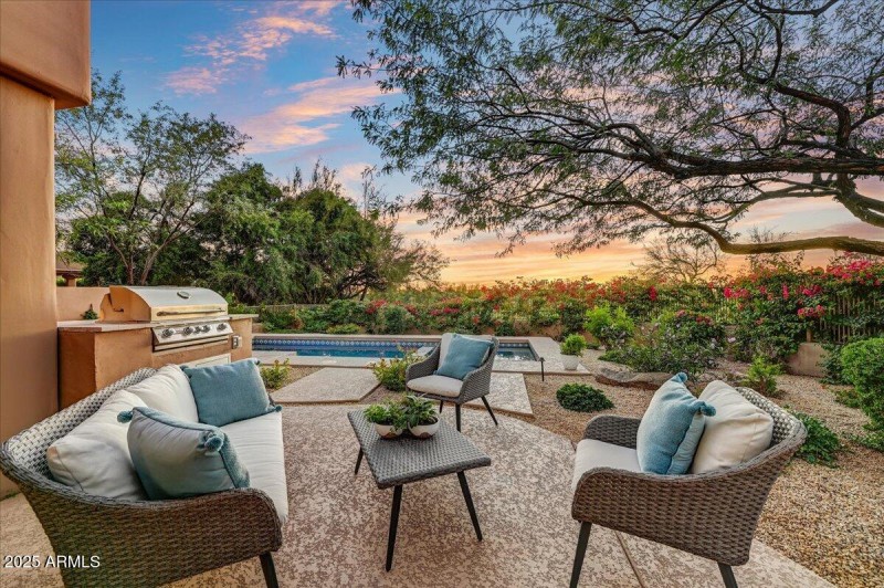 Lounging Patio with Built-in BBQ Grill