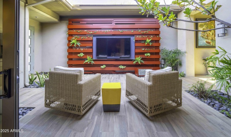 Entry Courtyard View from Family Room