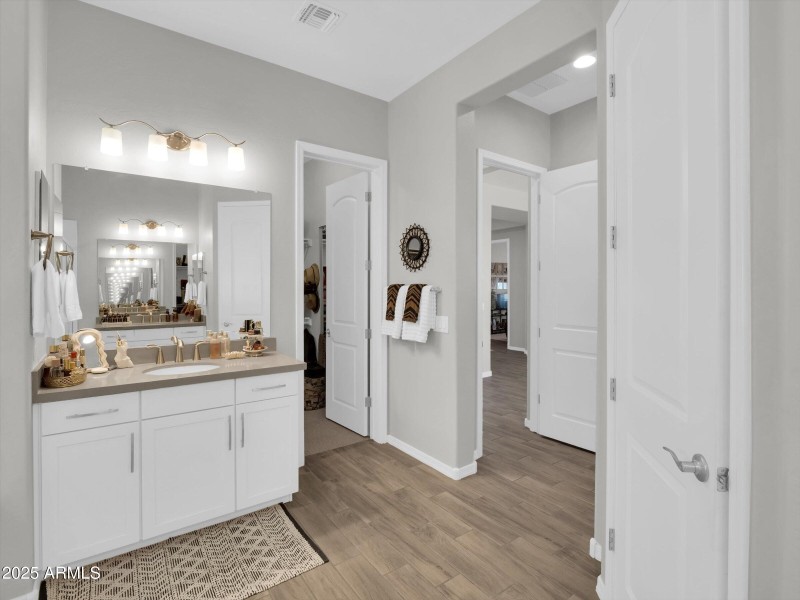 His and Hers Split Owners Bath Vanities