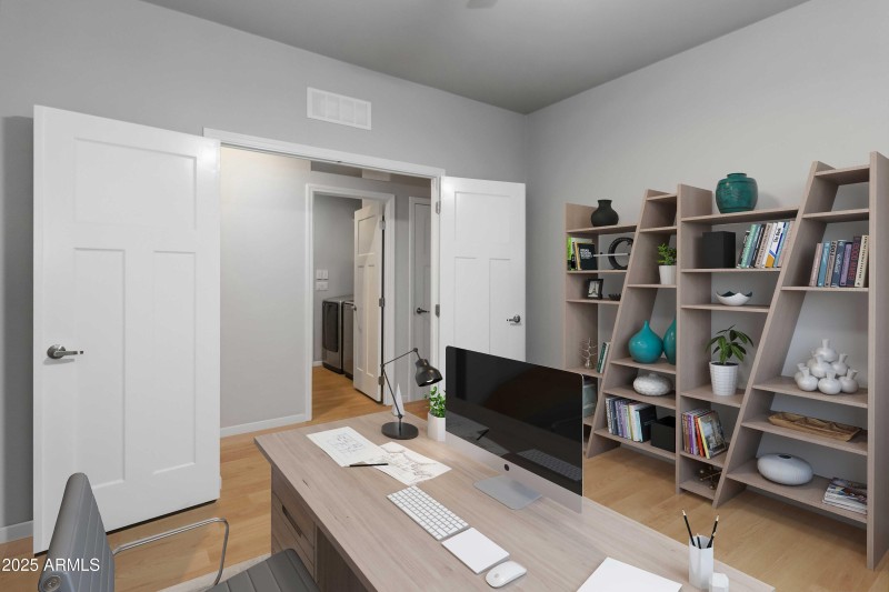 front bedroom- virtually staged