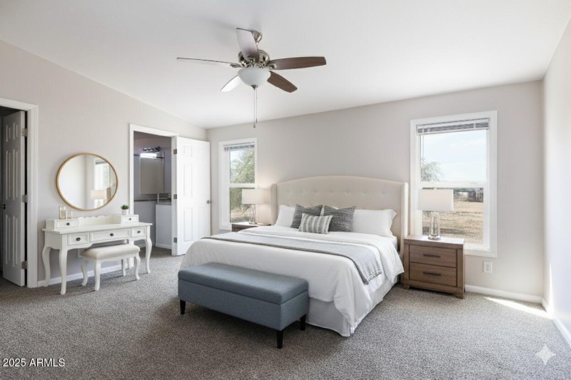 Virtually Staged Primary Bedroom - Stage