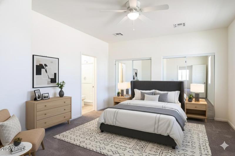 Virtually Staged Primary Bedroom