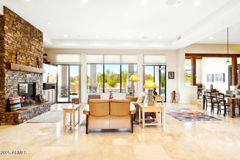 Great room, kitchen & dining room