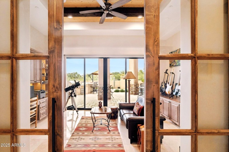 Office w/views to patio.