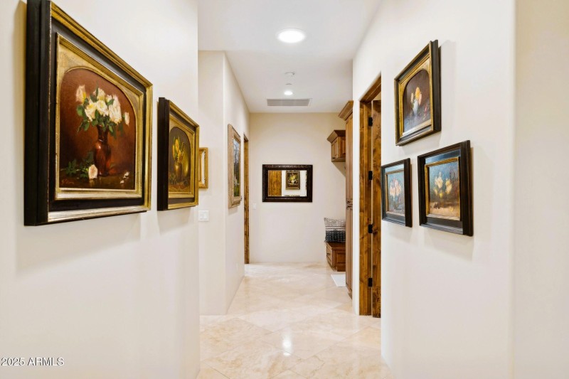 Extra wide hallways to view art