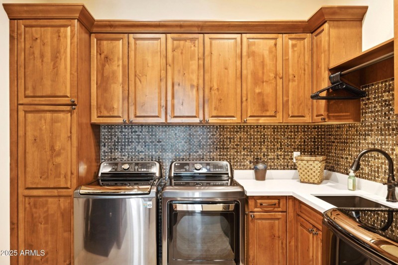 Laundry room even has alder cabinets