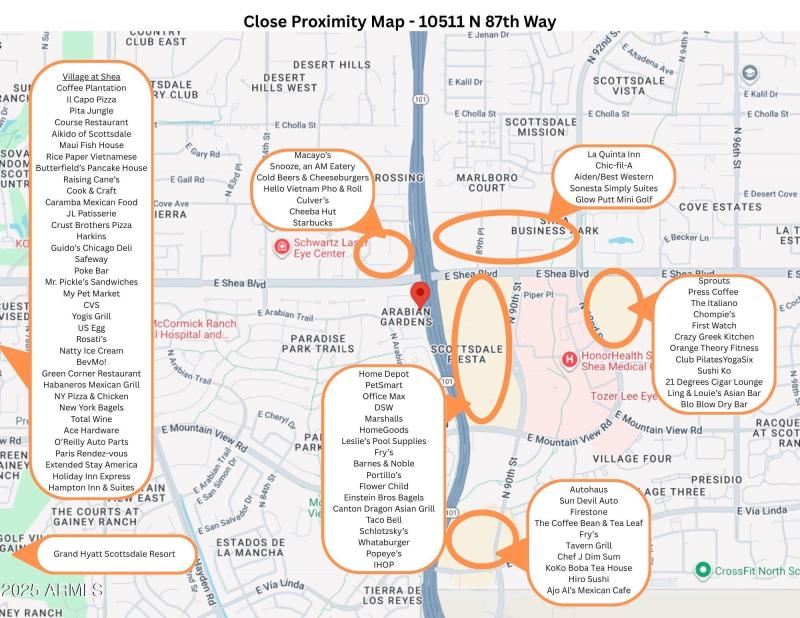 Close Proximity Map - 10511 N 87th Way