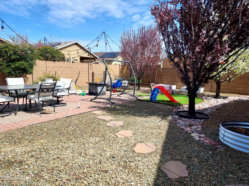 Large landscaped backyard