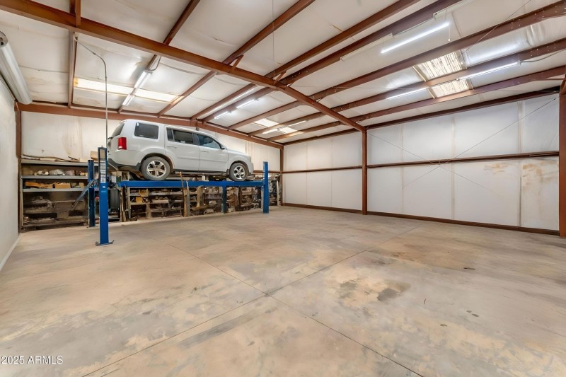 Garage with a 4 Post Lift