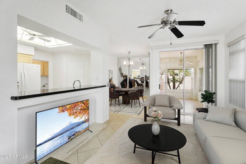 Living Into Dining & Kitchen