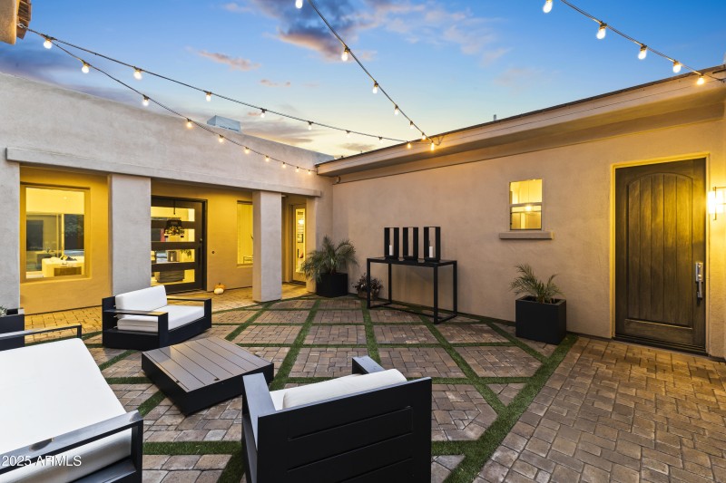 Courtyard entry twilight