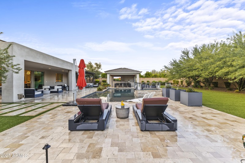 North facing pool area