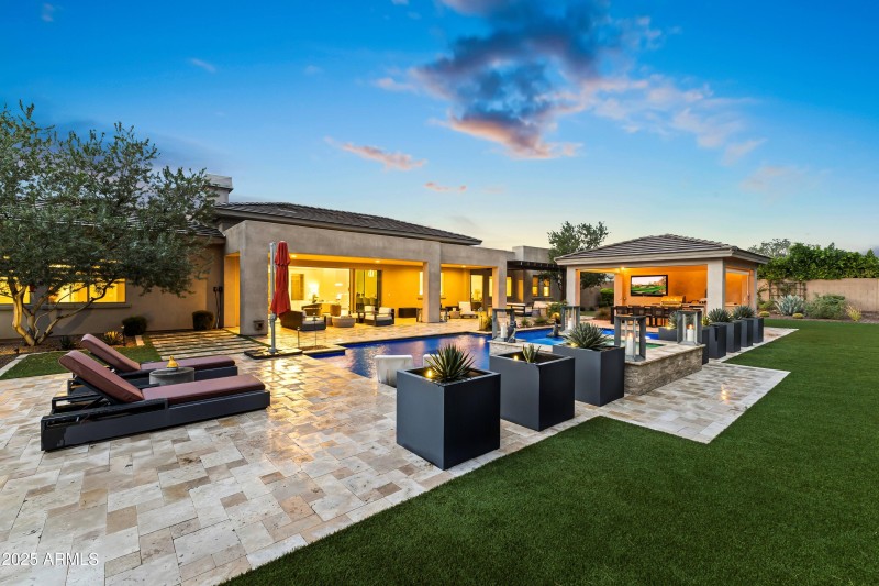 Chaise loungers at back