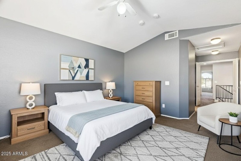 Virtually staged bedroom