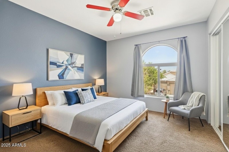 Virtually staged bedroom