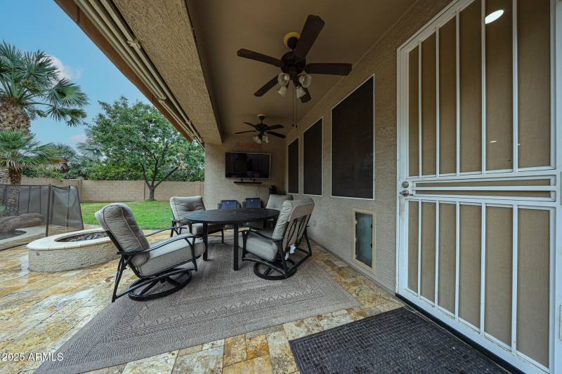 Covered Patio with Shade Retracted