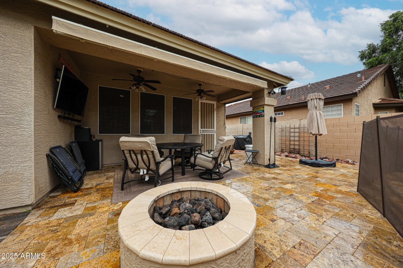 Patio Showing Travertine