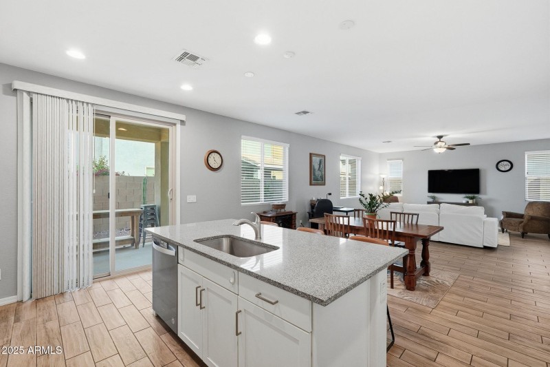 Island to great room view