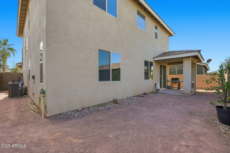 Backyard view to patio