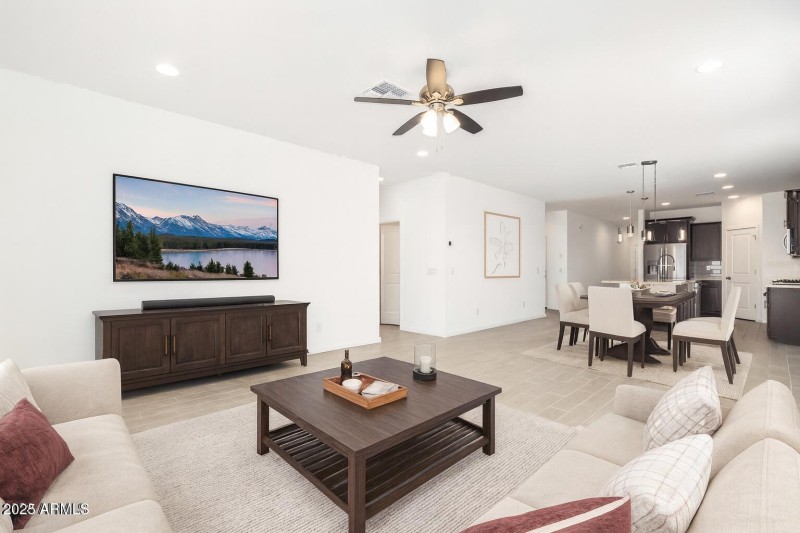 Virtually stage living room