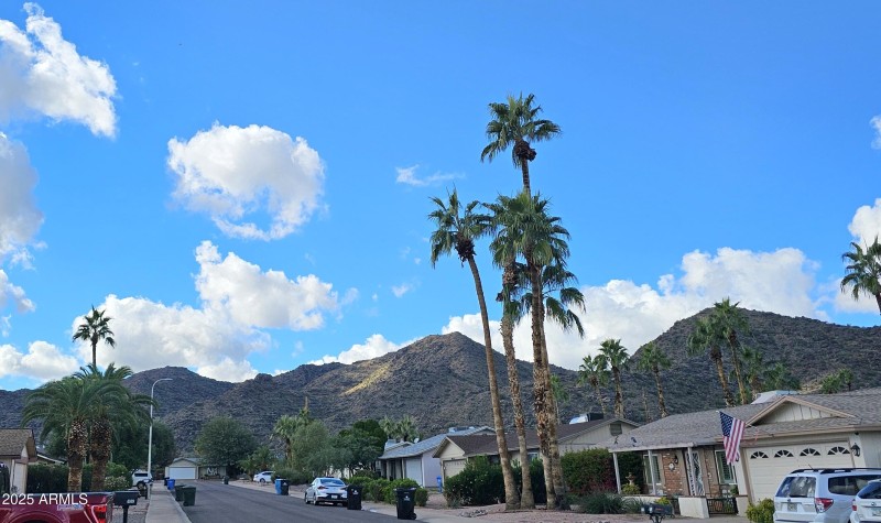 View of mountains from front door