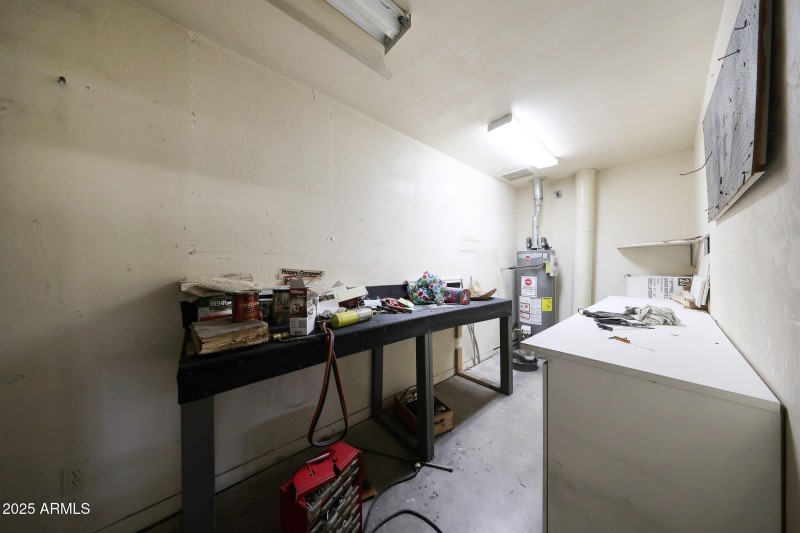 Storage room in garage