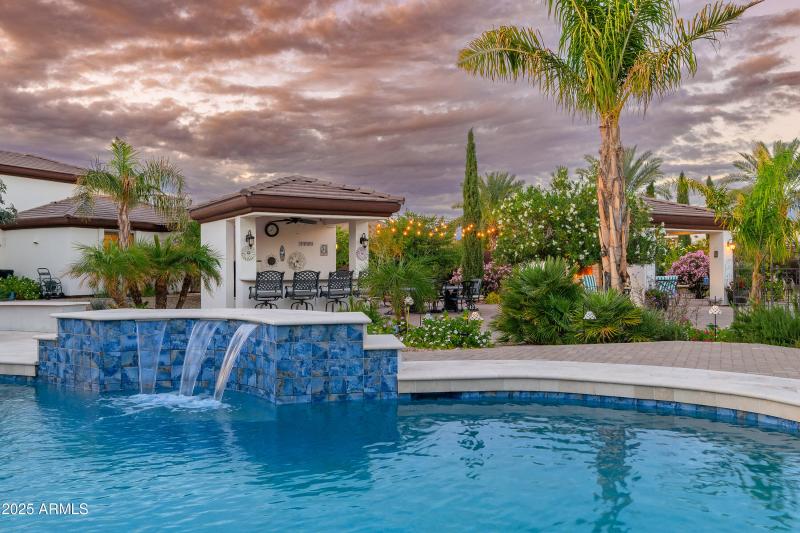 Bellflower Water Feature Sunset