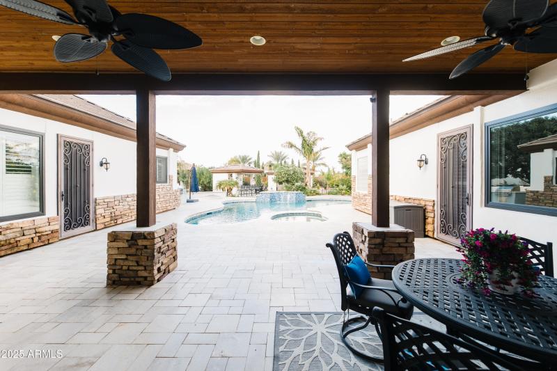 Spacious Covered Patio with Pavers
