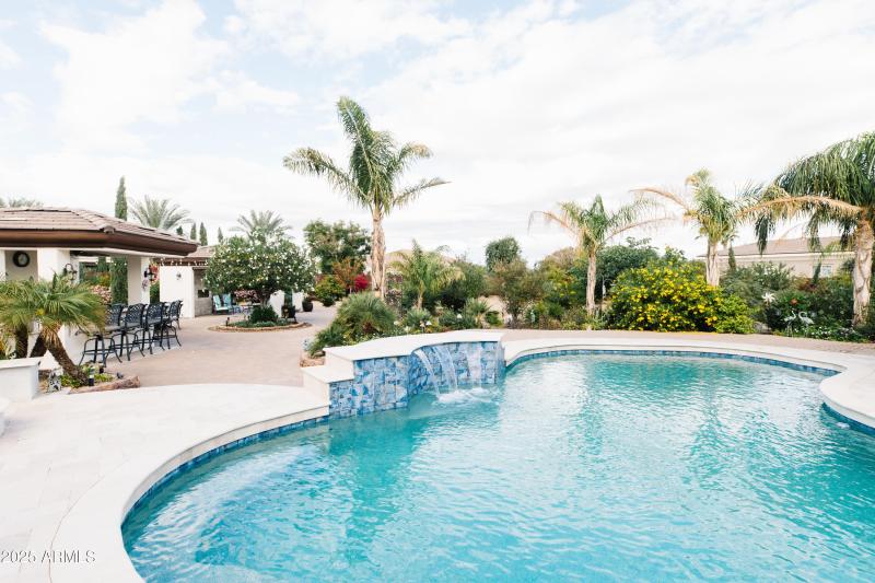 Backyard Pool with Waterfall
