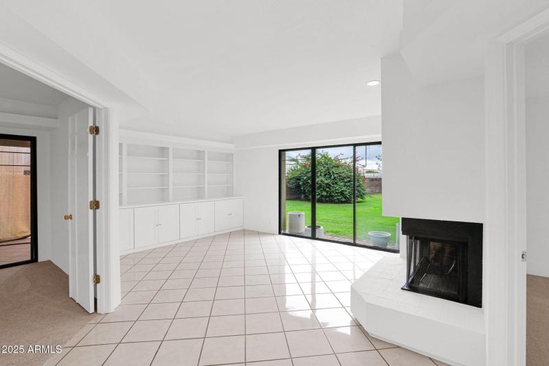 Living room with fireplace