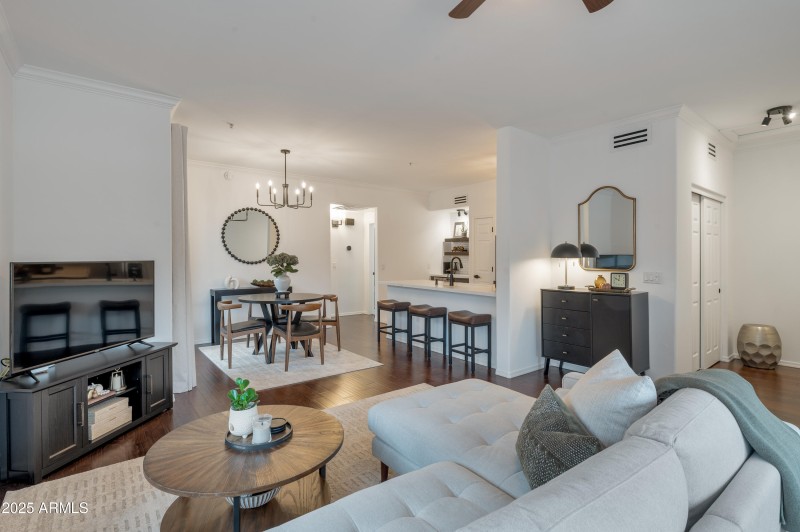 Great room to dining, kitchen