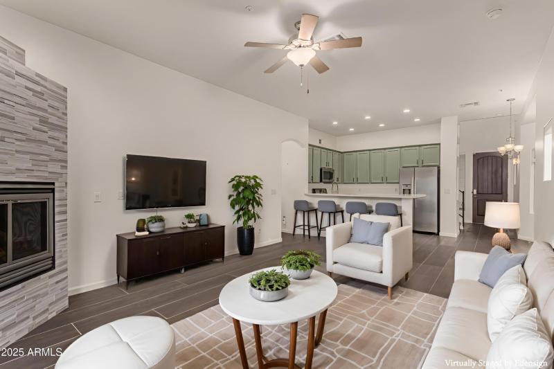 Virtually staged family room 1